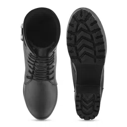 JM Looks Women Lace-Up Block Heels Chunky Boots image 5