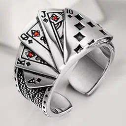 The Roadster Lifestyle Co Men Texas Poker Ace King Queen Jack Fashion Ring-picture-32