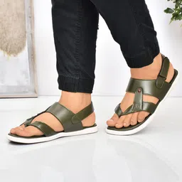 G L Trend Men Air Cooled Memory Foam Leather Comfort Sandals image 3