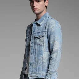 Jack & Jones Men Washed Denim Jacket image 3