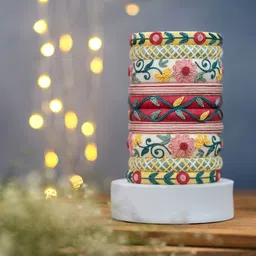 Taasha Craft Set Of 10 Thread Bangles-picture-51