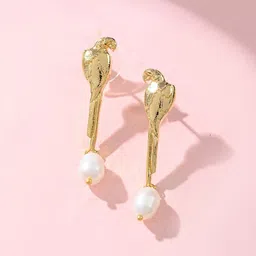 DressBerry Gold Toned Voylla Hawaii Tropical Bird Ear Studs-picture-12