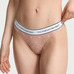 Victoria's Secret Women Printed Logo Cotton Thong Brief-picture-20