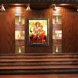 ADA Handicraft Black & Red Shree Radhe Krishna Religious Wooden Wall Art image 2