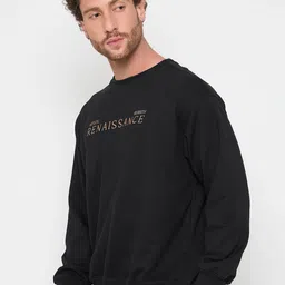 Mast & Harbour Men Printed Round Neck Oversized Pullover Sweatshirt image 4