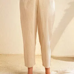 JAYPORE Women Striped Pleated Trousers-image-57