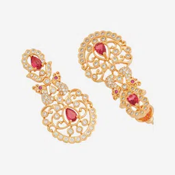 Kushal's Fashion Jewellery Gold-Plated Stones Studded Jewellery Set image 4