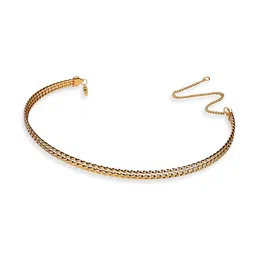 Bohey by KARATCART Gold-Plated Textured Minimal Necklace image 4
