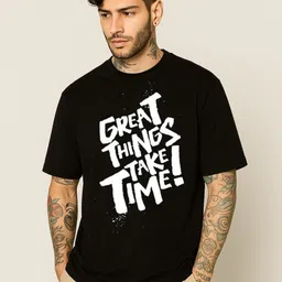 Be Crazy Men Typography Printed Round Neck Cotton Oversized T-shirt-picture-19
