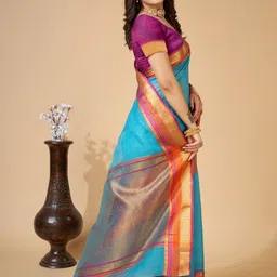 Moda Rapido Woven Design Zari Silk Blend Handloom Saree image 4