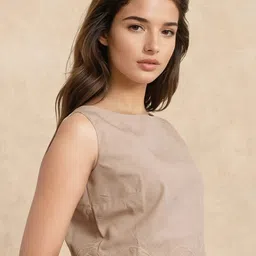 RAREISM RONESHIF-T Solid Embroidered Crop Top image 5