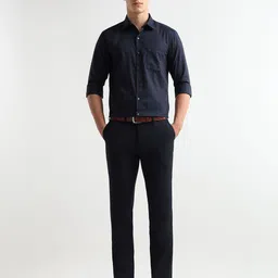 Arrow Men Slim Fit Textured Spread Collar Cotton Formal Shirt image 4