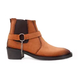 Bxxy Men Height Increasing Block Heel Square-Toe Chelsea Boots image 5