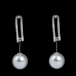 Mesmerize 4 in 1 Silver-Plated Stones Studded and Pearls Beaded Contemporary Drop Earrings-picture-17