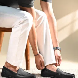 LOUIS STITCH Men Raven Black Ultra Lightweight Slip-On Formal Loafers-image-65