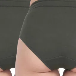 ORLIZEA Pack of 2 Women High-Rise Cotton Blend Hipster Briefs image 2