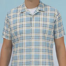 JAKANARY Men Premium Slim Fit Checked Cuban Collar Cotton Casual Shirt image 5