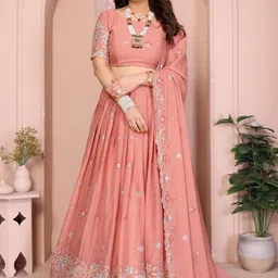 VAIRAGEE Embroidered Work Ready to Wear Lehenga & Unstitched Blouse With Dupatta-picture-43