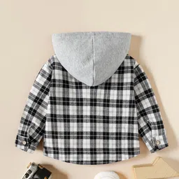 Xsole Boys Checked Hooded Full Sleeve Sweatshirt image 5