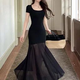 StyleCast x Revolte Women Layered Square Neck Bodycon Maxi Dress-picture-14