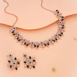 Lyriss Gold-Plated American Diamond Studded Jewellery Set-picture-17
