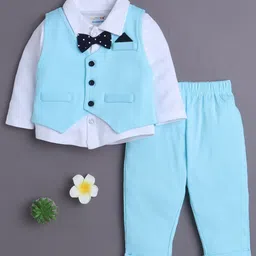 BUMZEE Infant Boys Single-Breasted Pure Cotton 3 Pieces Suits-picture-13