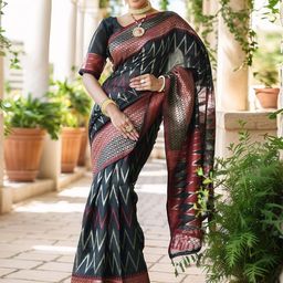 Anouk Rustic Woven Design Chanderi Cotton Silk Saree With Blouse Piece-picture-11