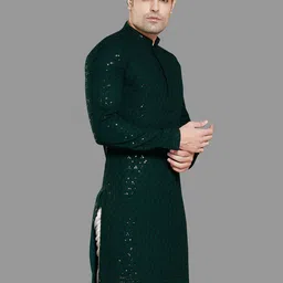PulseIQ Men Embroidered Chikankari Kurta image 5