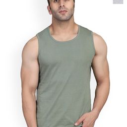 SLOWLORIS Pack Of 2 Round Neck Bio-Wash Cotton Gym Vests-picture-33