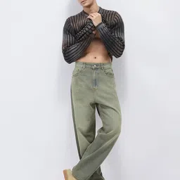 Urbano Fashion Men Loose Baggy Fit Heavy Washed Jeans Non-Stretchable image 3