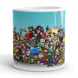 Mr UVD White & Blue Graphic Printed Ceramic Matte Mug 350 ml-picture-14