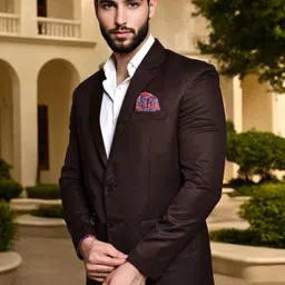 PRINTINDIA Men Notched Lapel Single-Breasted Long Sleeves Blazer image 2