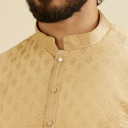 Manyavar Men Ethnic Motifs Embroidered Regular Sequinned Kurta with Pyjamas image 2