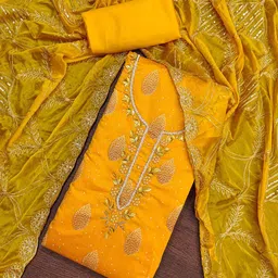 KALINI Embellished Unstitched Dress Material-picture-18