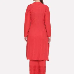 HAUTEMODA Women Pure Wool Kurta with Palazzos image 3