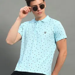 STELVIN Floral Printed Polo Collar Cotton Regular Fit T-shirt-picture-11