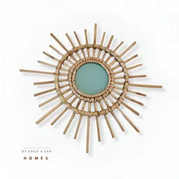 STAPLE EAST Brown Rattan Sunburst Mirror image 2