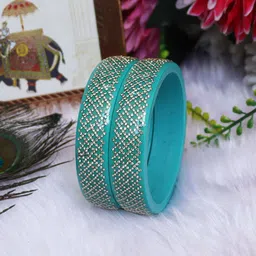 TAJ BRIDAL STORE Set Of 2 Rhinestone Studded Bangles-picture-29