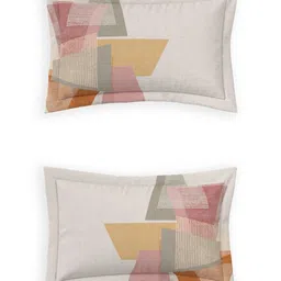 DDecor Red & White Geometric Printed Pure Cotton 144TC King Bedsheet Set - 1.82 m x 1.98 m image 4