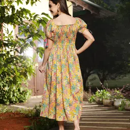 Stylum Floral Print Puff Sleeve Fit & Flare Maxi Dress image 3