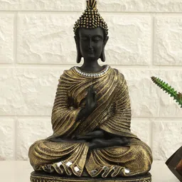 vedas Gold-Toned & Black Buddha Idol Showpiece-image-14