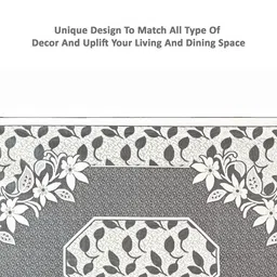 Kuber Industries Grey Floral Self Design Cotton 4 Seater Table Cover image 5