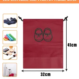 Aura Maroon Set of 6 Regular Shoes Organiser Organisers image 4