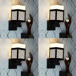 Gojeeva Black Wood Square Shaped Wall Lamp-picture-3