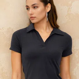 Stylecast X Slyck Shirt Style Crop Top image 1