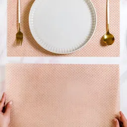 Nestasia 6Pcs Peach-Colored Textured Anti-Slip Table Placemats image 2