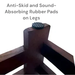 Ikiriya 2-Pcs Beige& Brown Sparkling Wooden Stools image 2