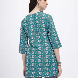 Anouk Rustic Floral Printed V-Neck Straight Kurti image 4