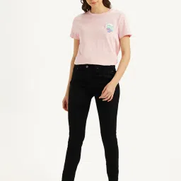 levi's Women's 711 Black Skinny Fit Mid Rise Jeans image 1