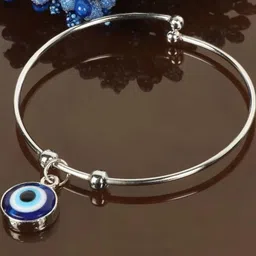 Inites Women Silver-Plated Evil Eye Charm Kada Bracelet-picture-29